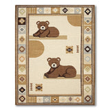 Adorable Teddy Bear Lounging Kids Rug