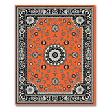 Traditional Persian Orange Vibrant Orange Persian Floral Area Rug