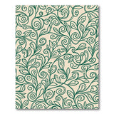 Elegant Green Vine Leaf Floral Area Rug