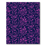 Ornate Pink Floral Navy Area Rug