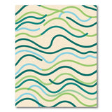 Abstract Wavy Lines Area Rug in Green Teal