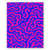 Multi-color and Patterns Vibrant Pink Blue Swirl Abstract Area Rug