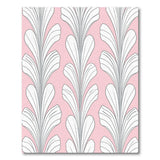 Pink Feather Motif Vintage Area Rug