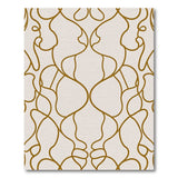 Wavy Gold Abstract Area Rug