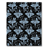 Blue Moth Foliage Pattern Area Rug
