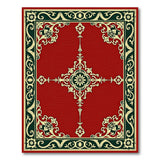 Red Ornate Red Persian Area Rug with Gold Borders