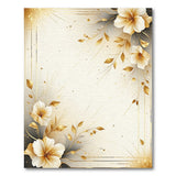 Opulent Gold-Leaf Hibiscus Floral Area Rug