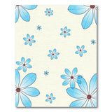 Blue Watercolor Daisy Scatter Area Rug