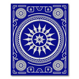 Navy Blue Geometric Starburst Area Rug