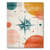 Teal Compass Geometric Area Rug