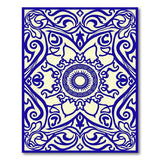 Intricate Blue Persian Area Rug with Sun Medallion