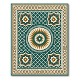 Teal Persian Starburst Medallion Area Rug