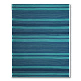 Striped Blue Teal Woven Coastal Rug