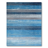 Distressed Blue Horizontal Stripe Area Rug