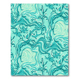 Blue and Teal Teal Fluid Wave Abstract Area Rug