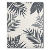 Black Palm Frond Coastal Area Rug