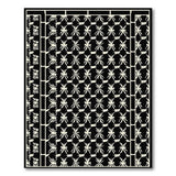Black and White Black White Geometric Star Area Rug