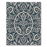 Blue and Teal Navy Ornate Persian Medallion Area Rug