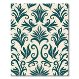 Elegant Teal Foliage Floral Area Rug