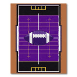 Purple Football Field Area Rug