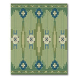 Southwestern Green Southwestern Geometric Area Rug