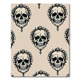 Crowned Flame Skull Pattern Area Rug