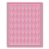 Pink Ornate Lantern Motif Area Rug