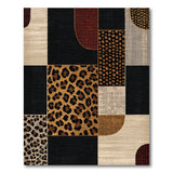 Leopard Patchwork Geometric Area Rug
