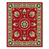 Elegant Red Persian Area Rug with Gold Border