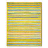 Vibrant Yellow Multi-Color Striped Area Rug