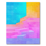 Vibrant Cascading Steps Geometric Area Rug