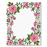 Pink Rose Vine Border Area Rug