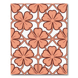 Coral Clover Lattice Geometric Area Rug