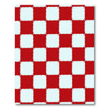 Red White Checkered Quilted Area Rug