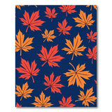 Vibrant Maple Leaf Fall Pattern Navy Area Rug