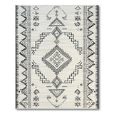 Black White Geometric Heritage Tribal Area Rug