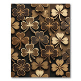 Distressed Brown Shamrock Clover Area Rug