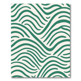 Emerald Green Wavy Abstract Area Rug