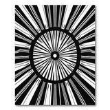 Bold Black White Sunburst Geometric Area Rug