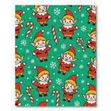 Festive Cartoon Elves Candy Canes Area Rug