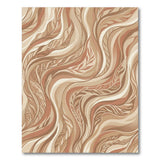 Swirling Leaf Brown Abstract Area Rug