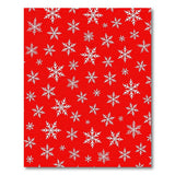 Bold Red Snowflake Pattern Area Rug