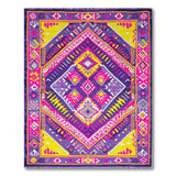 Vibrant Purple Geometric Diamond Rug