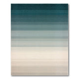 Teal to Beige Ombre Gradient Stripe Area Rug