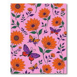 Orange Sunflower Butterfly Pink Area Rug