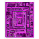 Geometric Modern Vibrant Pink Geometric Tribal Area Rug