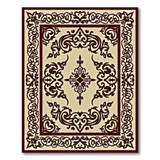 Ornate Maroon Border Traditional Persian Rug