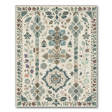 Teal Botanical Floral Medallion Area Rug