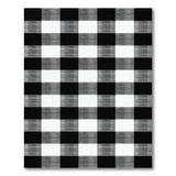 Distressed Black White Checkered Farmhouse Rug