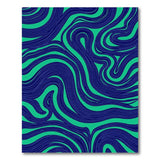 Abstract Area Teal Blue Wave Abstract Area Rug